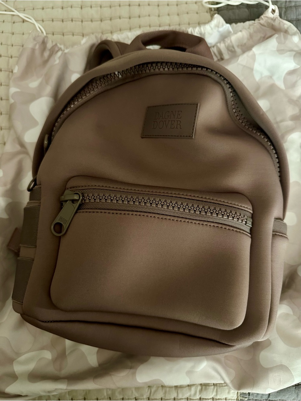 Dagne Dover Brown Neoprene Mini Backpack